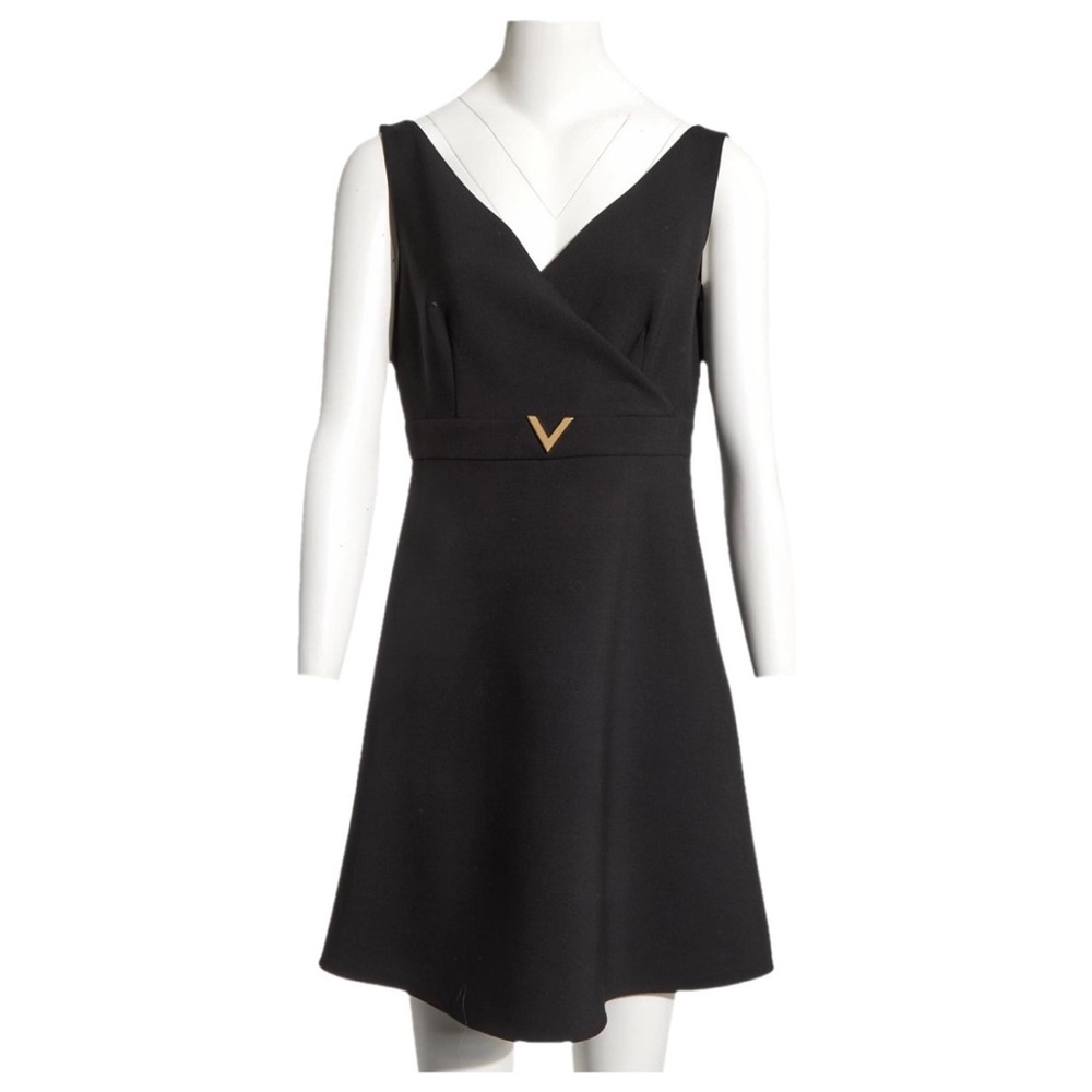 Valentino Black Mini Dress with Gold Detail